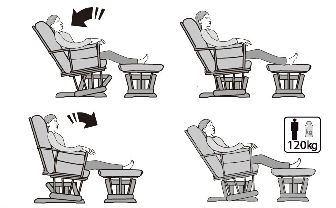 Online Amerika Kayu Kursi Goyang Glider Rocker Dan Ottoman Set Furnitur Ruang Tamu Mewah Nyaman Geser Goyang Lengan Kursi