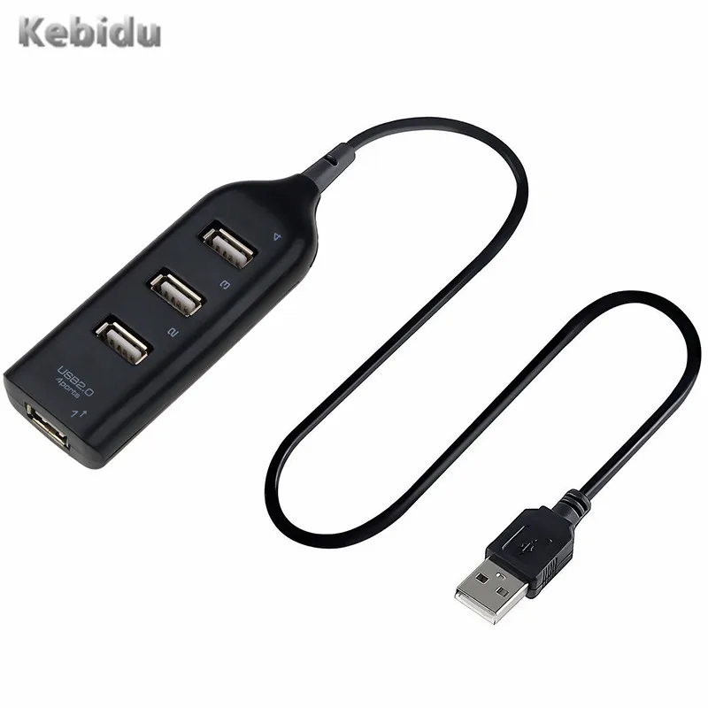 

kebidu Mini 4 Ports HUB USB 2.0 Micro BLACK High Speed splitter Adapter For PC Computer For Portable Hard Drives
