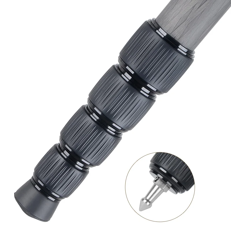 XILETU ML-325C Carbon Fiber Tripod Monopod Stable Pole For Canon Nikon Digital Camera With stainless steel Spike