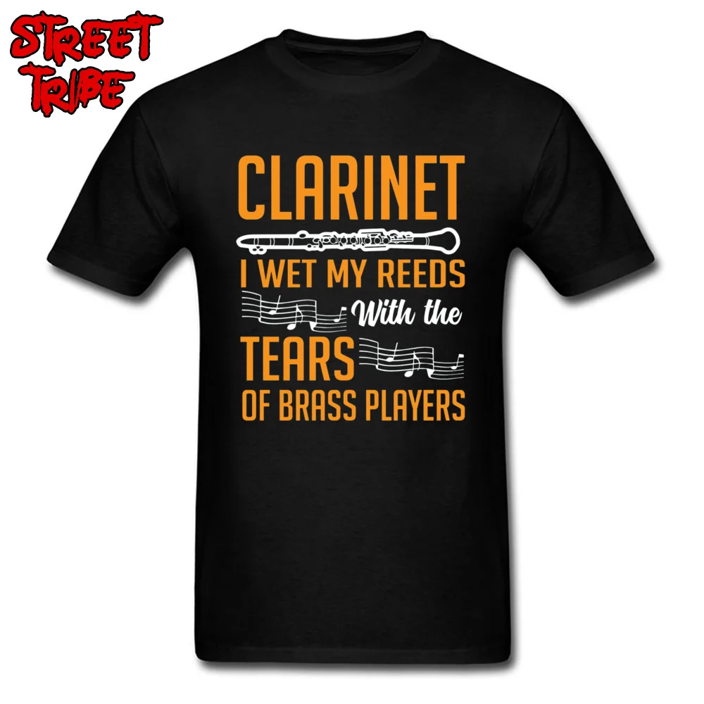 Europe Clarinet Shirt 19163 Crewneck T-shirts Summer Tees Short Sleeve for Men Cute Pure Cotton Custom T Shirts Clarinet Shirt 19163 black
