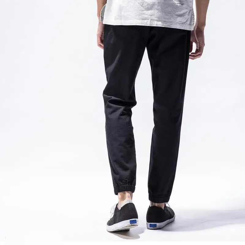 Мужские льняные хлопковые брюки Капри летние легкие тонкие повседневные брюки мужские эластичные хлопковые брюки для бега дизайнерские