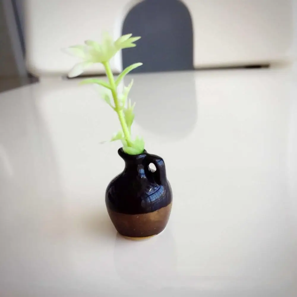 Мини керамическая ваза магнит на холодильник DIY фарфоровая ваза магнит на холодильник стикер сообщений цветы зеленое растение на кухне подарок - Цвет: H
