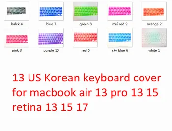 

10pcs Have Stock US Korean Silicone Keyboard Protector Cover Skin film for MacBook Air Pro 13 15 Retina 15 17 MEAFO