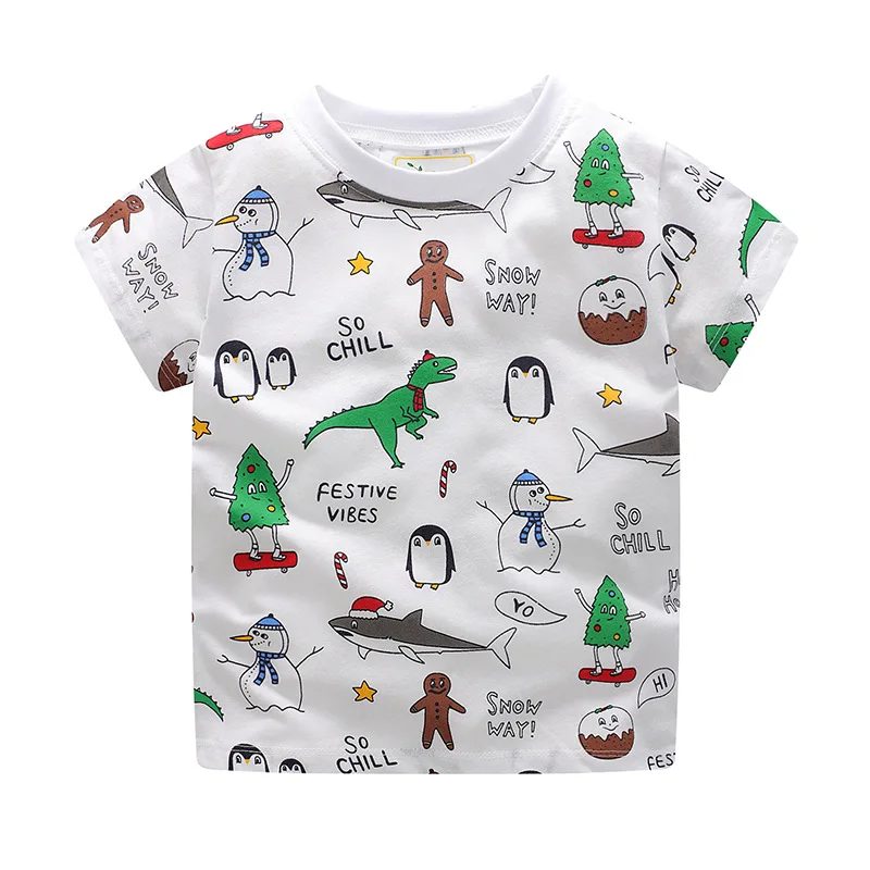 

2018 Boy t shirts for children Short Sleeve Cartoon Print T-shirt for Girls Kids Top Tees Cotton T Shirts for Summer Teens Tees