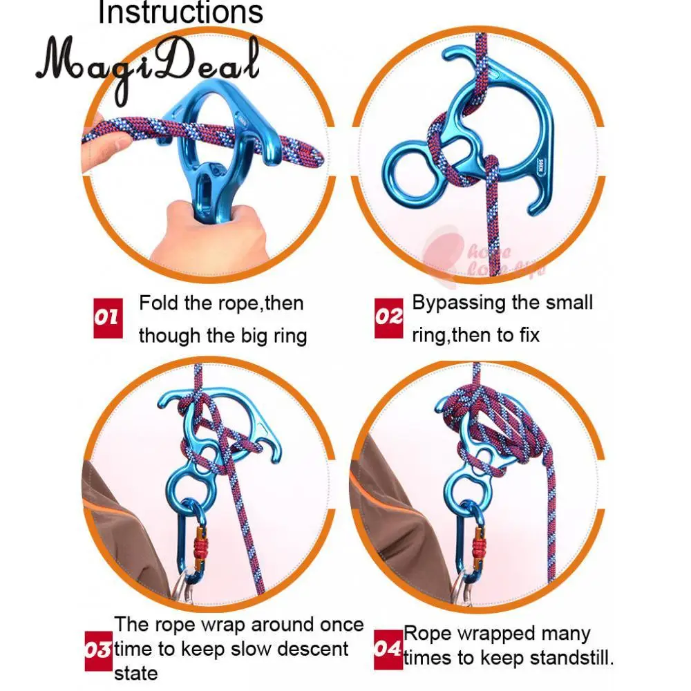 MagiDeal 50KN Rock Climbing Rescue Rappelling Figure 8 Ring Rope Descender Black for Rock Tree Climbing Accessories