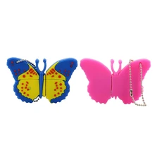 Lovely Butterfly Model USB Flash Drive USB 2.0 Cute Keychain Memory Stick U Diskl PenDrive 4GB 8GB 16GB 32GB Free Shipping