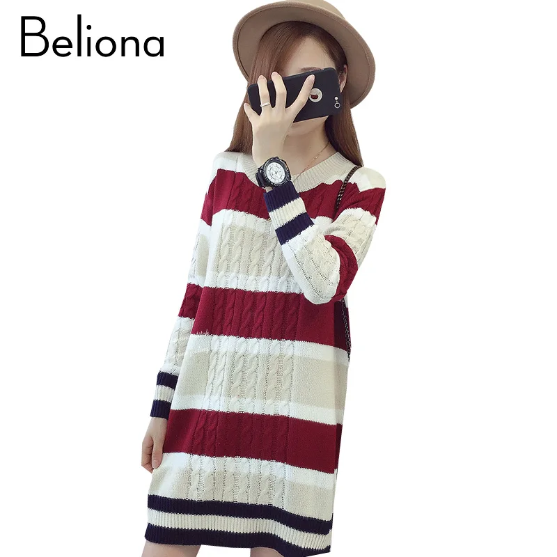 

2017 Autumn Winter Maternity Sweater Stripes Maternity Dress Warm Fashion Pregnancy Clothes for Pregnant Women