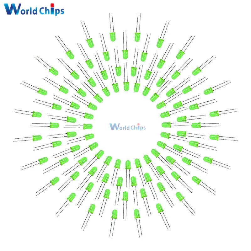 200 шт. 5 мм светодиодный зеленый светильник супер яркая лампа зеленого цвета