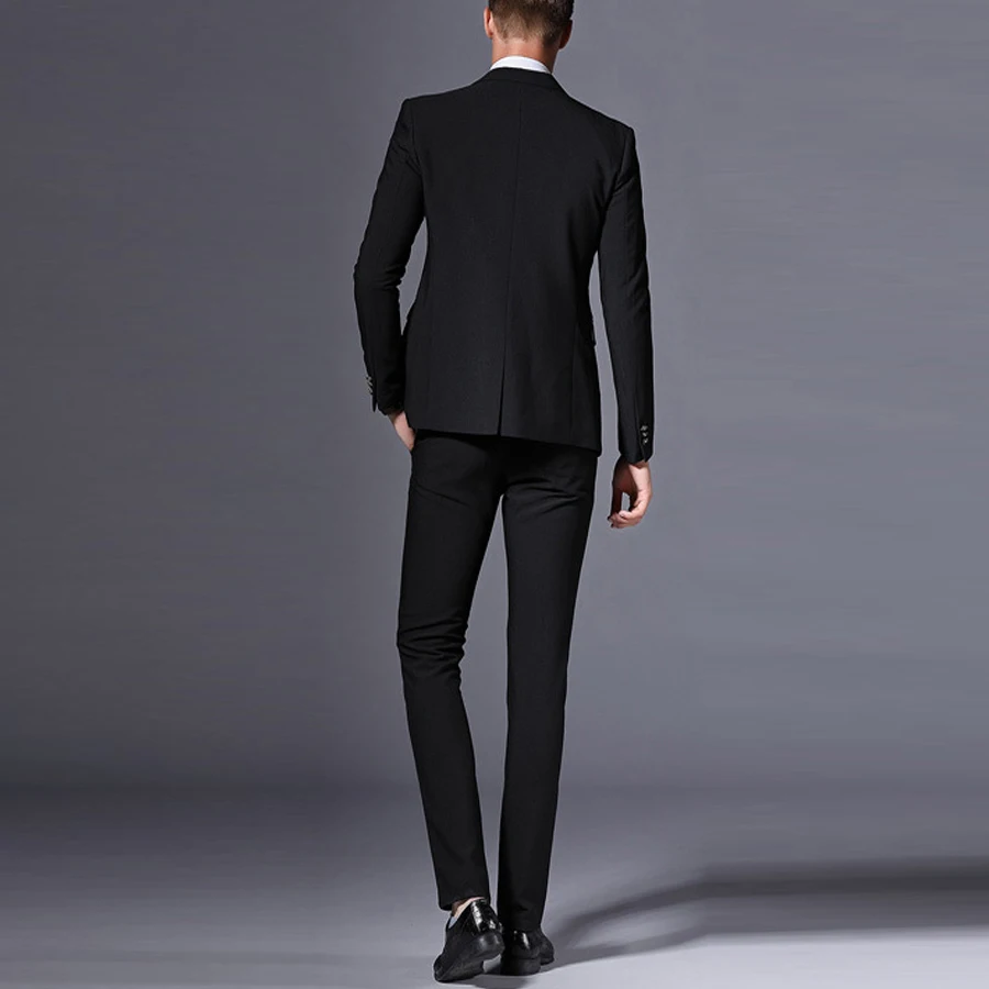 Elegant Business Style Suit 3 Pieces (Jacket+Vest+Pants) Groom Tuxedos Wedding Suits Slim Fit for Men Single Breasted 2019 New