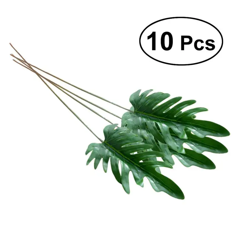 10 шт. искусственные реалистичные сплит листья Philodendron для пластиковых зеленых