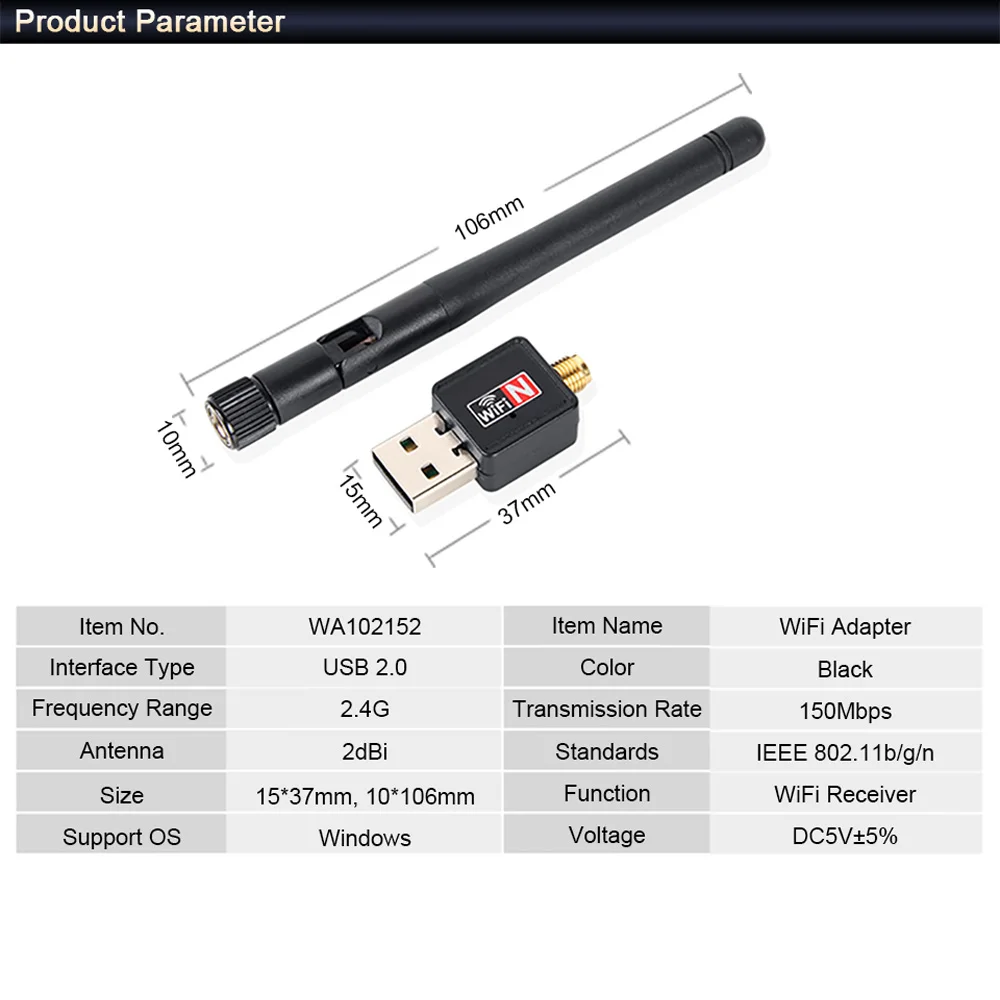 Мини-usb Wi-Fi адаптер 150 Мбит/с 2dB Wi-Fi Dongle MT7601 Wi-Fi приемник беспроводной сетевой карты 802.11b/n/g высокая скорость Wi Fi Ethernet