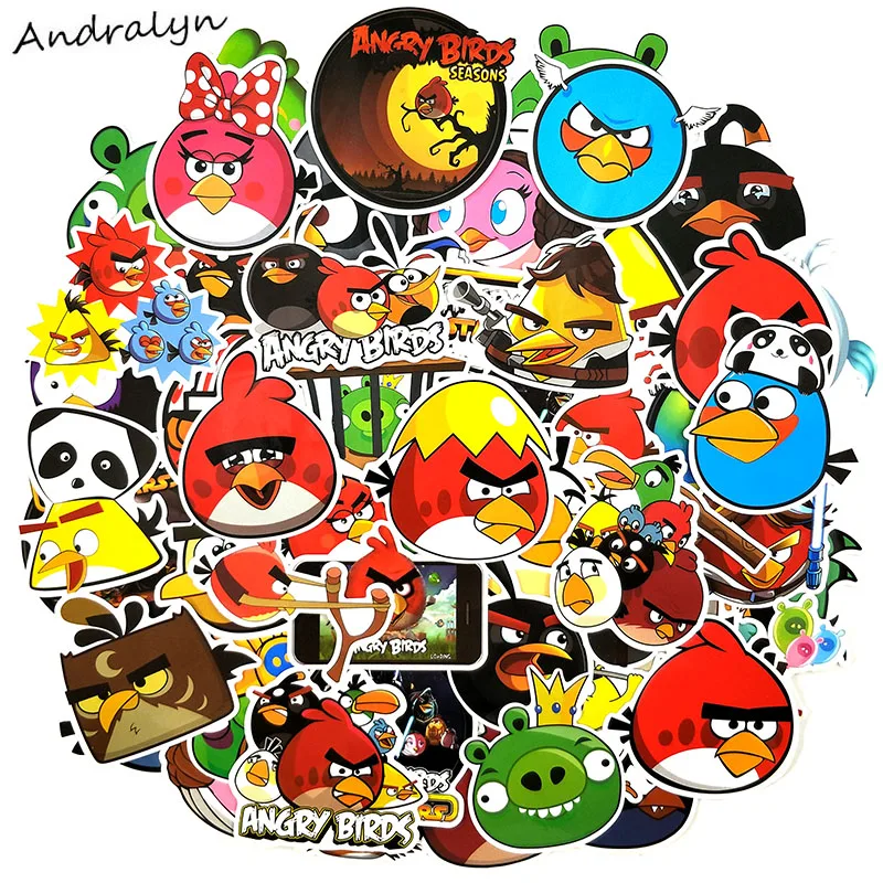 50 шт./упак. «Angry Bird» мультфильм наклейки из игры для дневника Чемодан мотоцикл ноутбук гитара скейтборд наклеки аниме наклейки