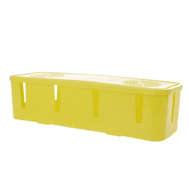 Мощность полосы коробка для хранения кабель провода коллекция гнездо контейнеры концентратор Настольный органайзер 10 отверстий вентиляции - Цвет: Цвет: желтый