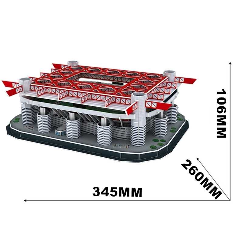 Tanie Klasyczne Puzzle Giuseppe Meazz San Siro Puzzle 3D architektura stadiony piłkarskie Stadio zabawki modele w skali zestawy papier budowlany