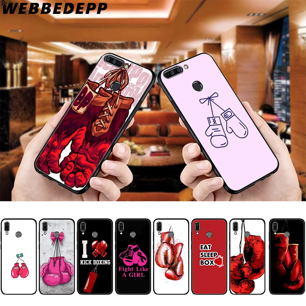 WEBBEDEPP Boxing Gloves Soft Case for Huawei P8 P9 P10 P20 P30 Lite Pro P Smart Z Plus 2019 Y6 Prime 2018 2017 Mini |
