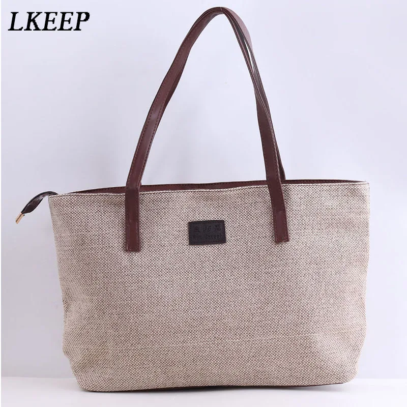 

Canvas Women Bag Large Women's Shoulder Bag Female Casual Totes Appliques Portable Shopping Bag Lady Casual Handle Bag