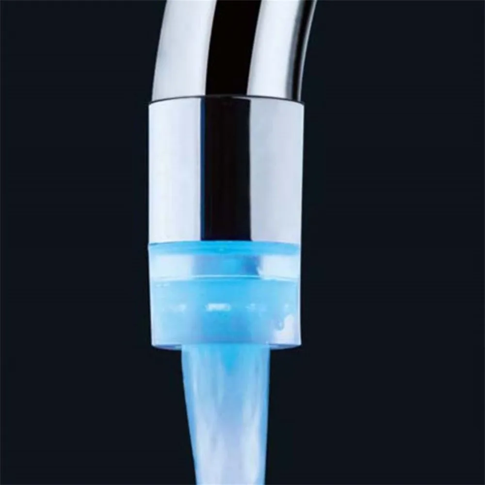 Мода воды Glow душ 3 цвета Изменение кран со светодиодами кран свет Термометры Универсальный адаптер кухня аксессуар