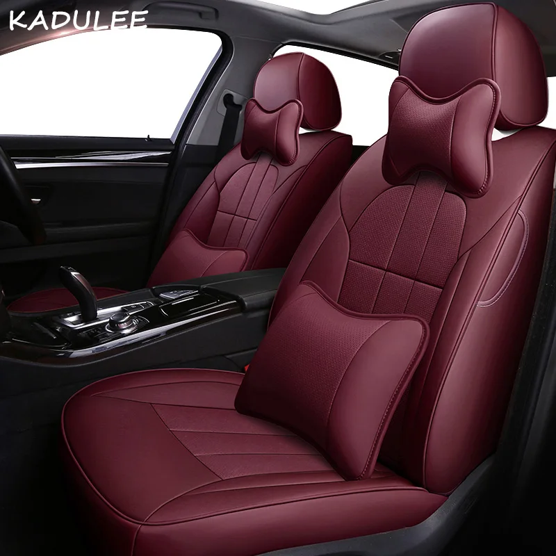 Kadulee кожаный чехол автокресла для Renault Koleos Megane CC Лагуна широта Fluence, Scenic талисман защитное покрытие автомобильного сиденья - Название цвета: 13