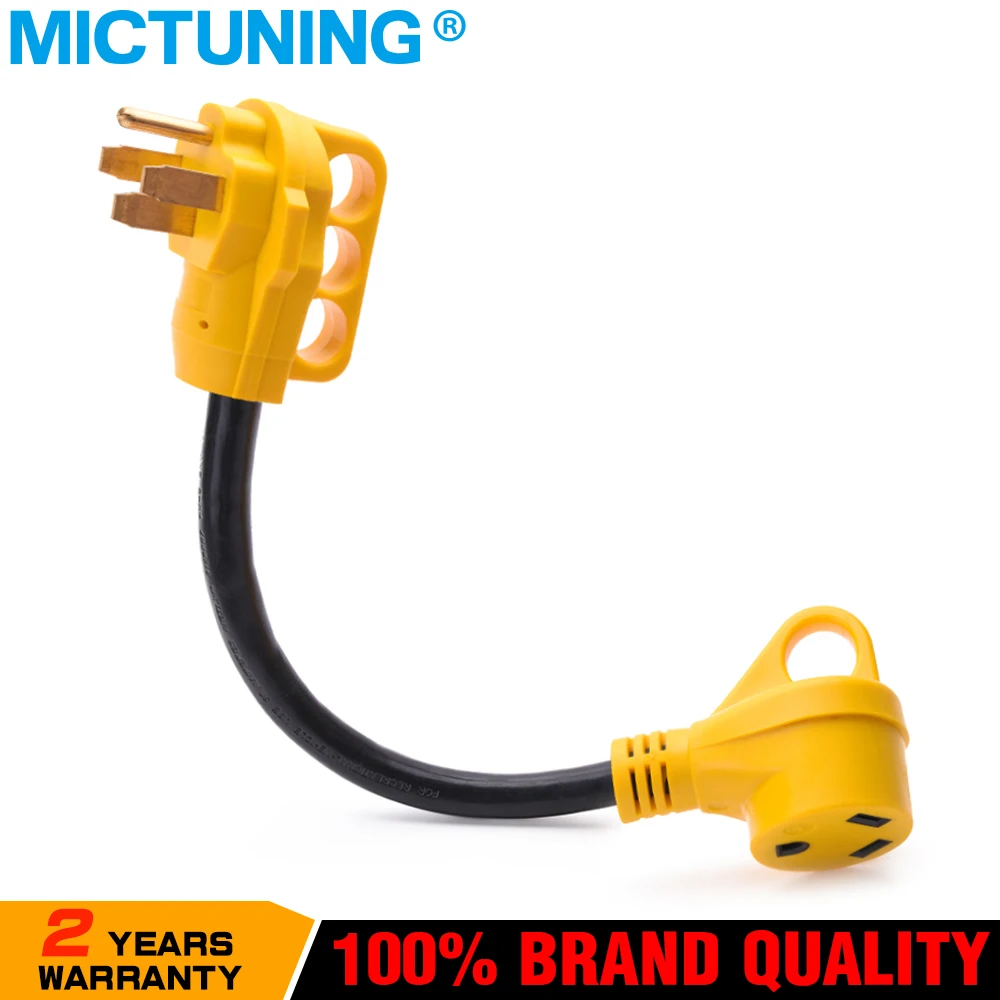 MICTUNING 18 дюймов RV электрическbq адаптер 50A мужчина к 30A женский Camper Электрический адаптер шнур с Мощность ручка 125 V/3750 W