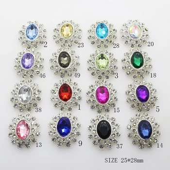 

Hot Sale 5 pieces / batch 25*28mm Flower Bump Bottom Acrylic Alloy Rhinestone Buttons DIY New Fashion Decoration Accessories