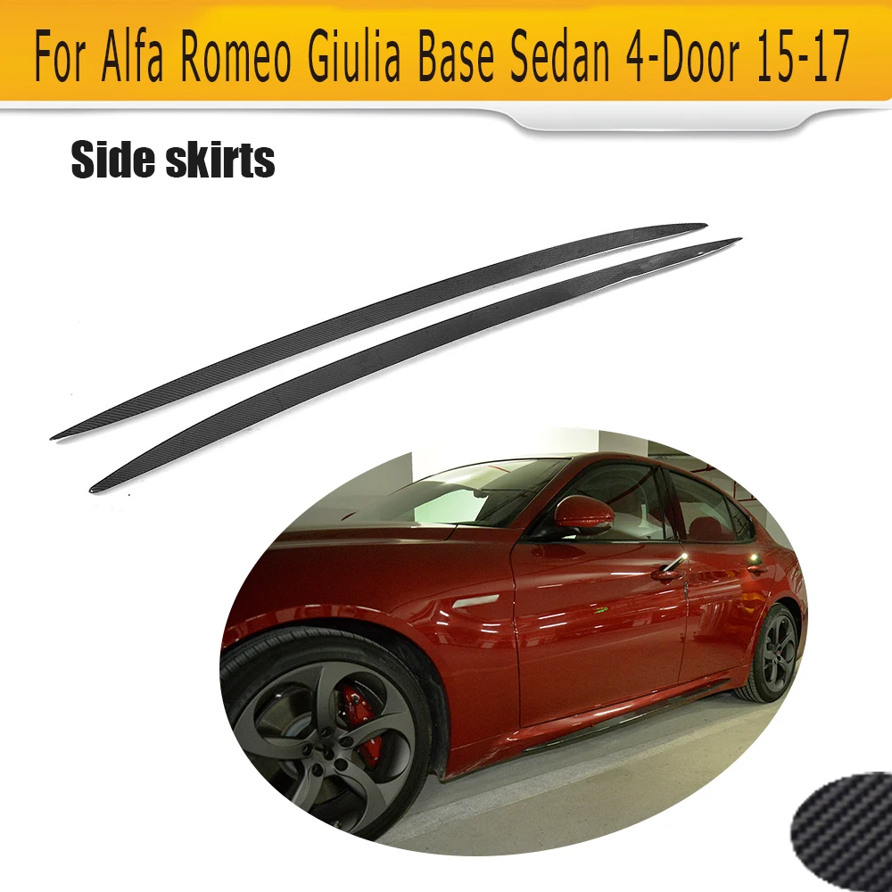 

Carbon Fiber Car Side Skirts for Alfa Romeo Giulia Sedan 4 Door 2015 2016 2017 Add On Side Bumper Skirts Apron Lip Sticker