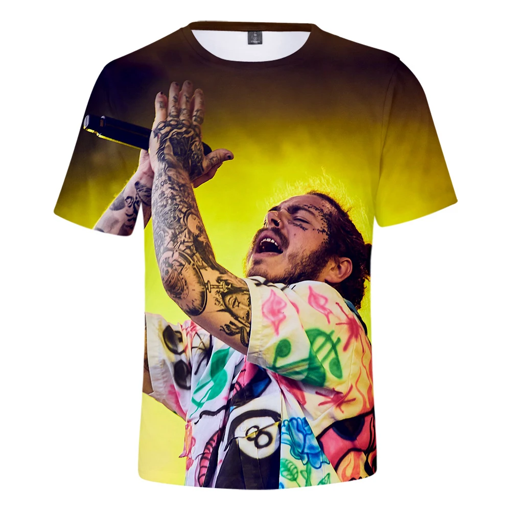 Женские/мужские футболки с 3D принтом Post Malone повседневные коротким рукавом