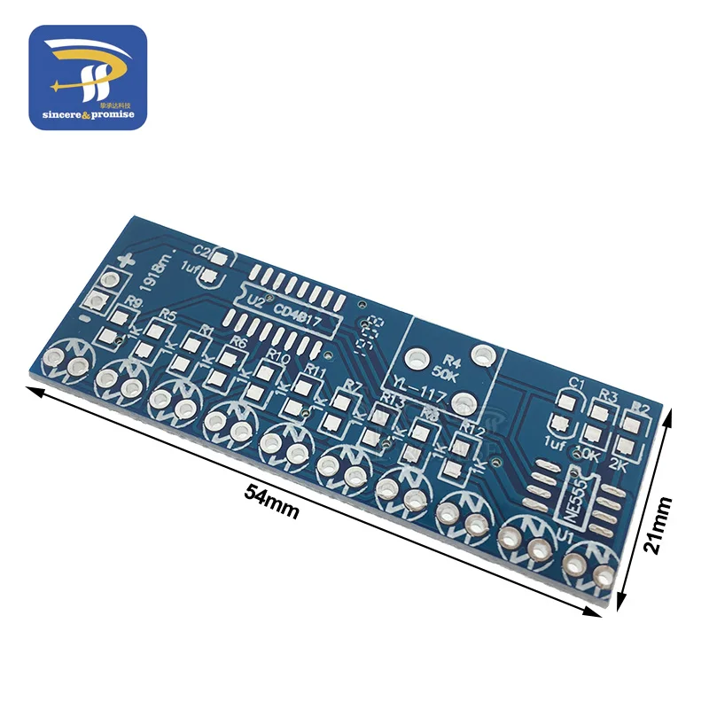 NE555 CD4017 светодиодный светильник для бега электронный производственный комплект плата управления Модуль конденсатор осциллятор часы Siganal DIY Kit