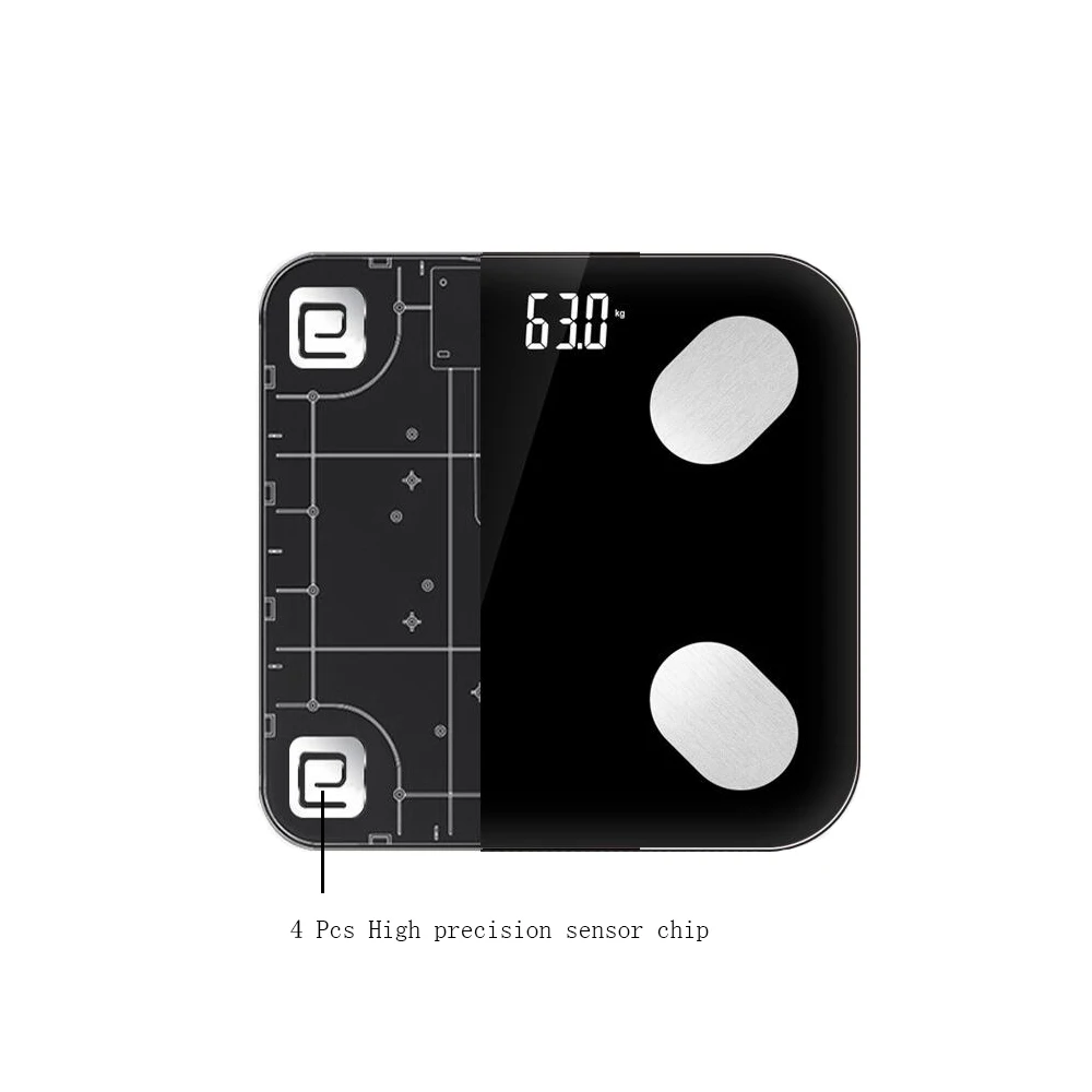 Bluetooth весы для тела и жира умные BMI цифровые беспроводные ванной анализатор