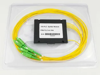 

SC/APC 1x4 FBT Fiber Optic Splitter 1310/1550nm Singlemode, PLC Splitter Module 1M