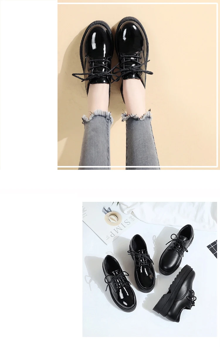 Европейская Женская обувь в британском ретро стиле; сезон весна; Новинка года; Корейская версия обуви на толстой подошве; модная женская обувь