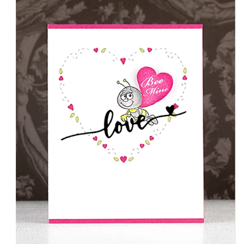 

2019 Sunshine Heart Bee Transparent Clear Silicone Stamp/Seal for DIY Scrapbooking/Photo Album Valentine Decorative Card Making
