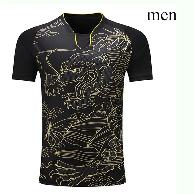black man shirt Футболка для настольного тенниса для мужчин/женщин, футболки для бадминтона, Спортивная футболка для пинг-понга, футболка для настольного тенниса - Цвет: black man shirt