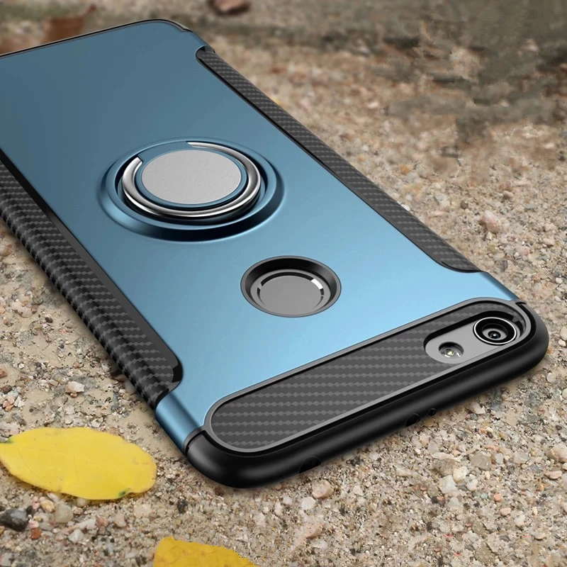

Case For Xiaomi Redmi Note 5 5A 6 Pro Prime Cases Hard PC Soft silicone Combo Magnetic Ring armor Cover For xiaomi redmi note 5