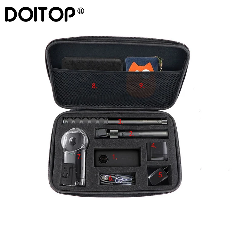 

DOITOP Insta360 One X Portable Bag Storage Case for Insta 360 Selfie Stick Battery Charger Cables Diving Case Bullet Time