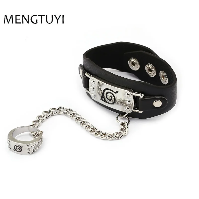 

J Store Naruto Bracelets Bangles Leaf Village Symbol Itachi Logo Bracelet For Women Men Jewelry punk style Wristband