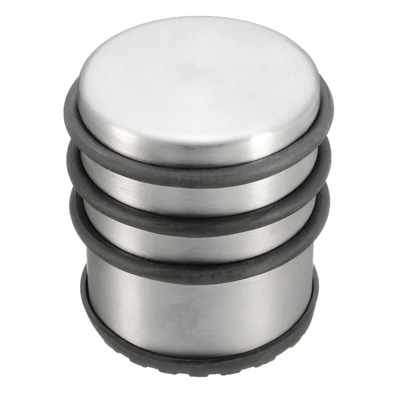 

MTGATHER Door Stops HEAVY FLOOR WEIGHT DOOR STOP Cylinder Wedge Rubber Bumper Polished Chrome 430 Stainless Steel