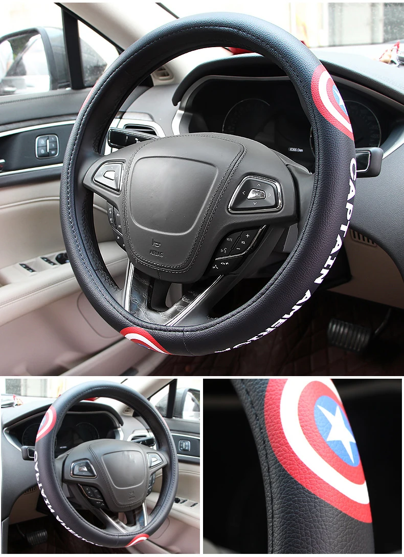 Legal dos Desenhos Capas de Volante do Carro Acessórios do Carro Animados Case Confortável Anti-deslizamento Auto Volante Capa 4 Capas p direção