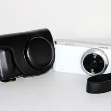 Черный чехол из искусственной кожи для камеры samsung NX Мини Цифровая камера 9 мм ремешок для объектива