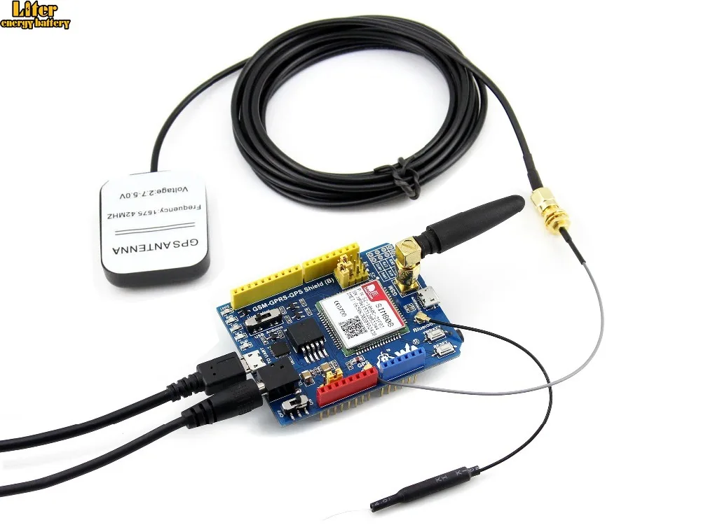 GSM/GPRS/GPS Shield (B) Arduino Shield Based on SIM808 Comes with EU plug power adapter