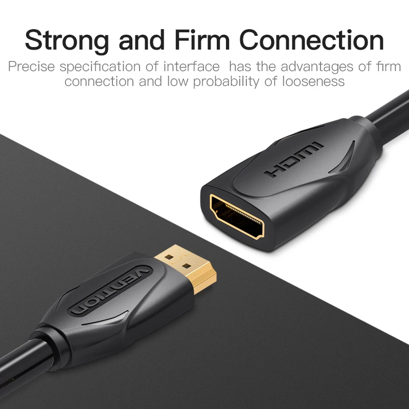 Vention HDMI кабель-удлинитель 1 м 1,5 м 2 м 3 м 5 м Папа-мама Удлинитель HDMI кабель 1080P 3D 1,4 в для HDTV lcd ноутбука PS3 проектора