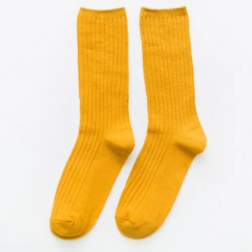 Яркие цвета Songkou, однотонные женские носки, модные женские яркие носки, 3 пар/лот = 6 штук - Цвет: yellowE