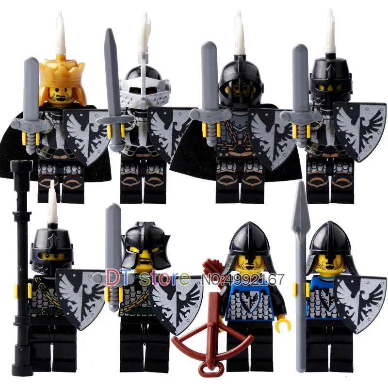 

Legoed Shadow Knight Medieval Castle Army with weapons Action Figures Building Blocks Bricks Toys For Children 9808