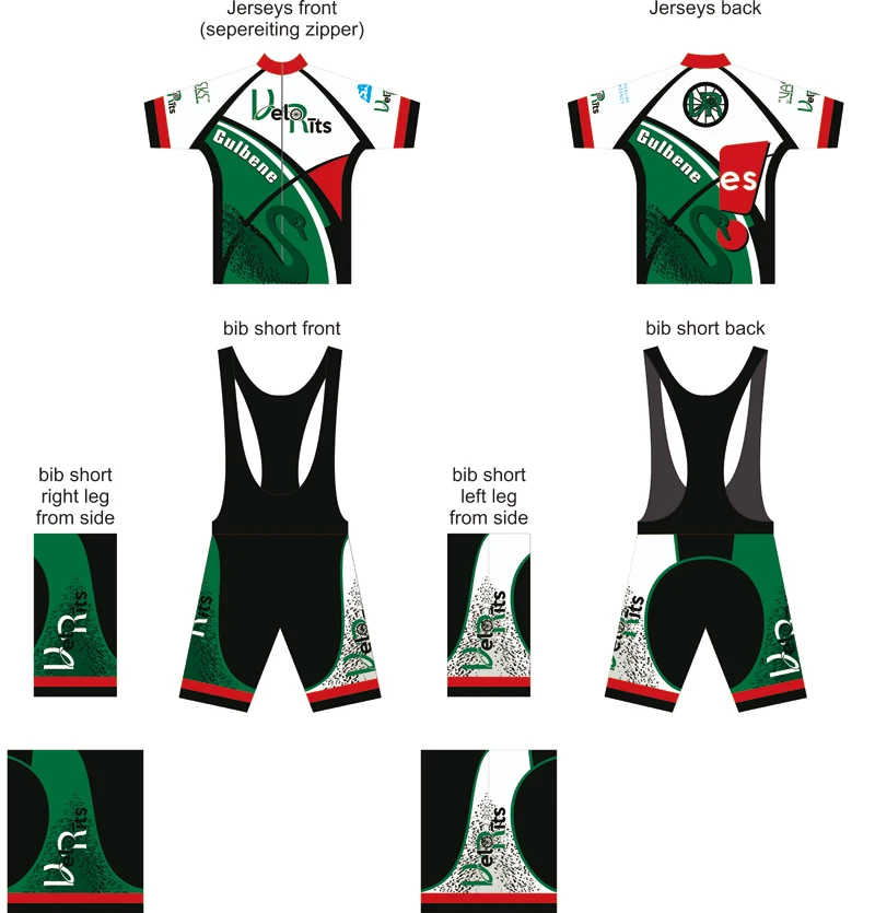 Goede Custom Design Zomer Fietsen Korte Mouwen en lange Jersey Bib Shorts Cycling Team Road Biker Fietsen Sport set