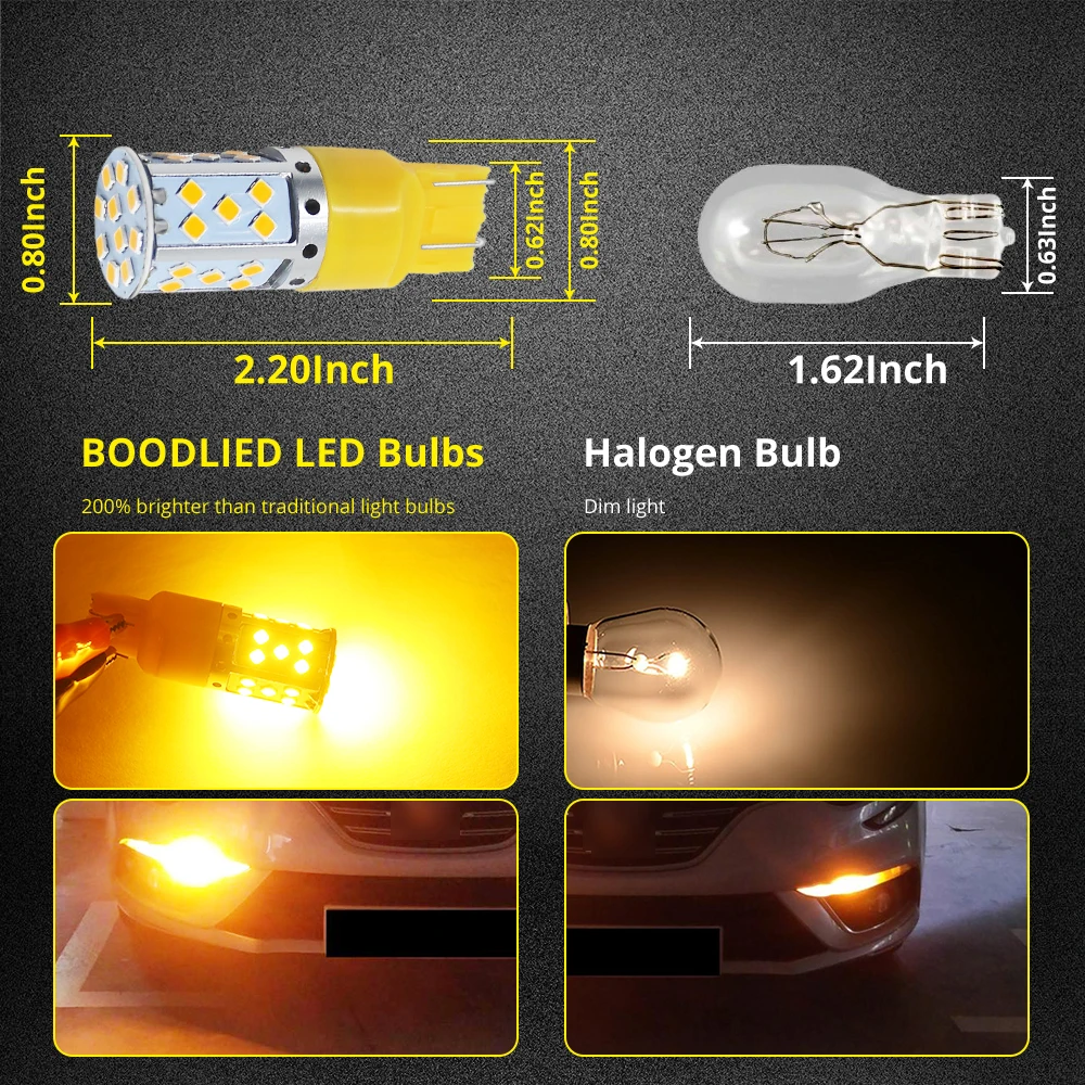 2 шт. T20 7443 35 SMD 3030 светодиодные лампы 20 Вт DC 12 В Желтый СВЕТОДИОДНЫЙ Автомобильный