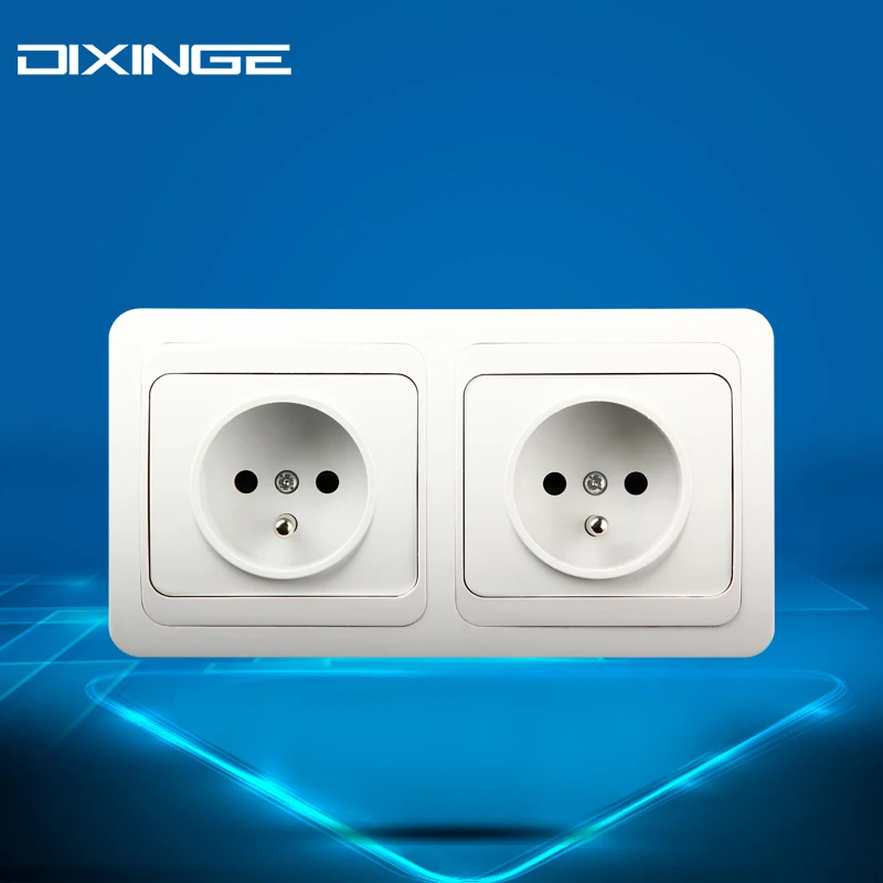 French Socket 16A European Standard Power Plug Wall Electrical Double