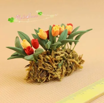 

MINI Doll house Mini model tulip flowers single product ornaments