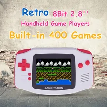 8 бит 2,8 ''Карманный ретро портативный мини портативный игровой плеер Видео игровая консоль плеер ЖК Встроенный 400 классические игры для семейного ТВ