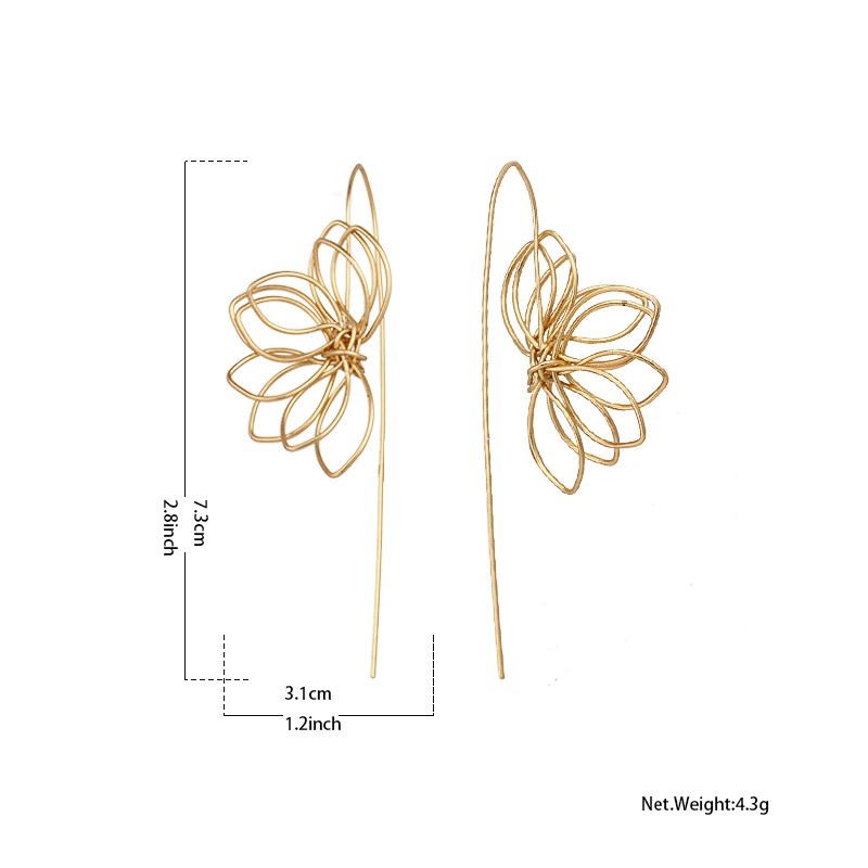 Yhpup Handmade Zinc Alloy Flower Romantic Drop Earrings Charms Elegant Fashion Earrings Boucles D'oreille Pour Les Femmes Party