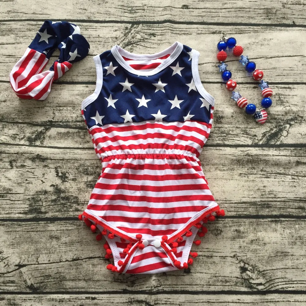 2017 Baby Girl fourth of july outfits summer Romper Pretty Romper newborn girl 4th of july