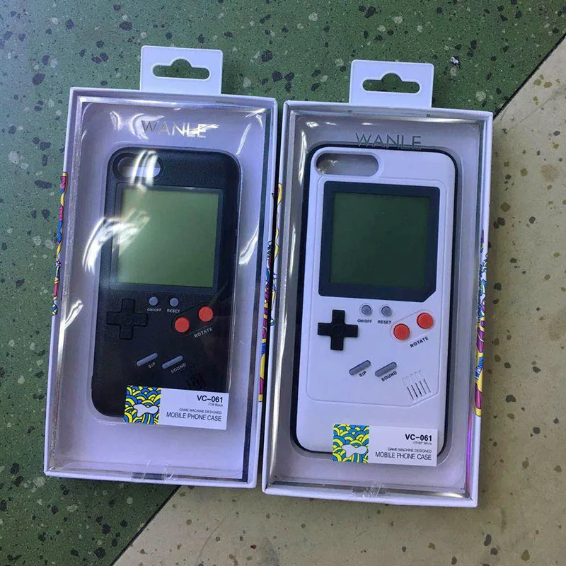 

20PCS/Lot Retro Game Tetris Phone Cases Play Game Console Cover Shockproof Protection For iPhone X 8 7 6 Plus with retail box